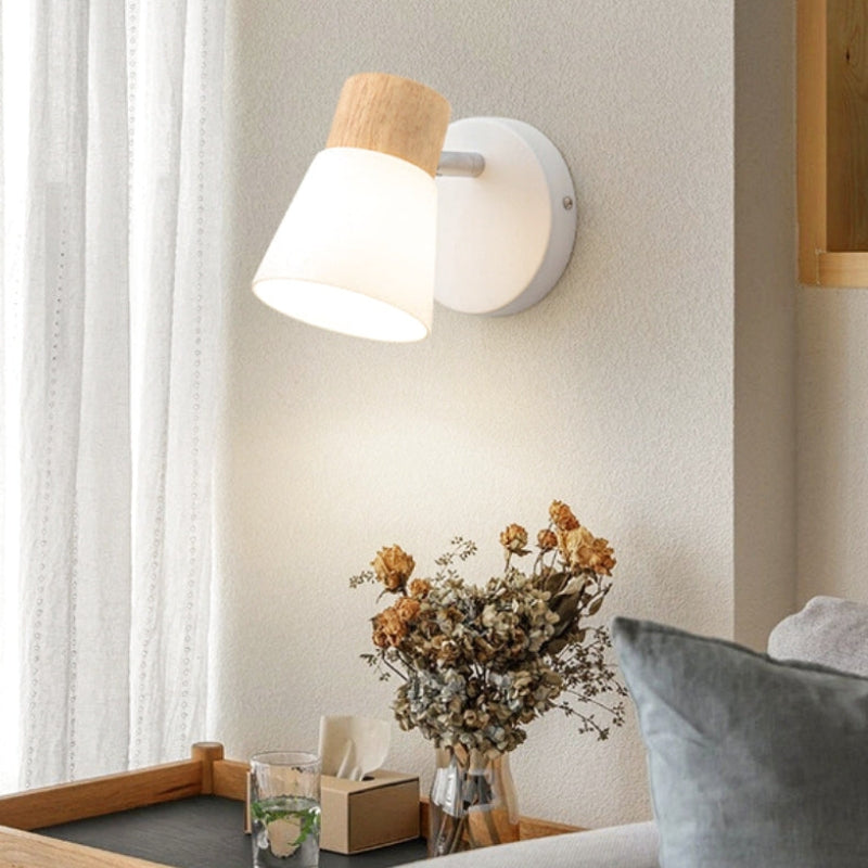 applique murale bois et blanc