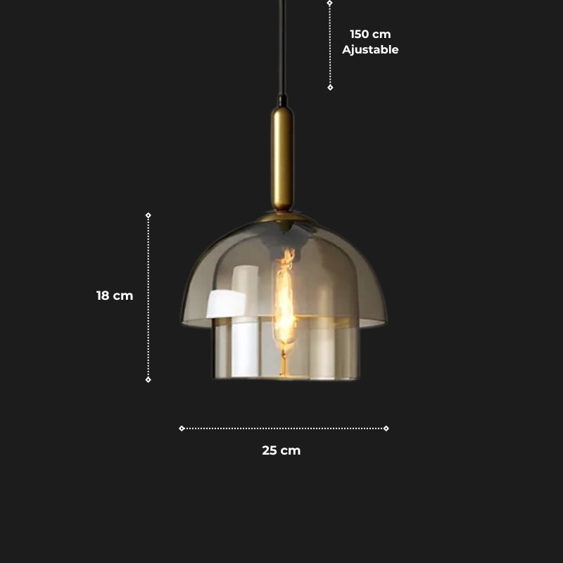 suspension verre fume vintage 13