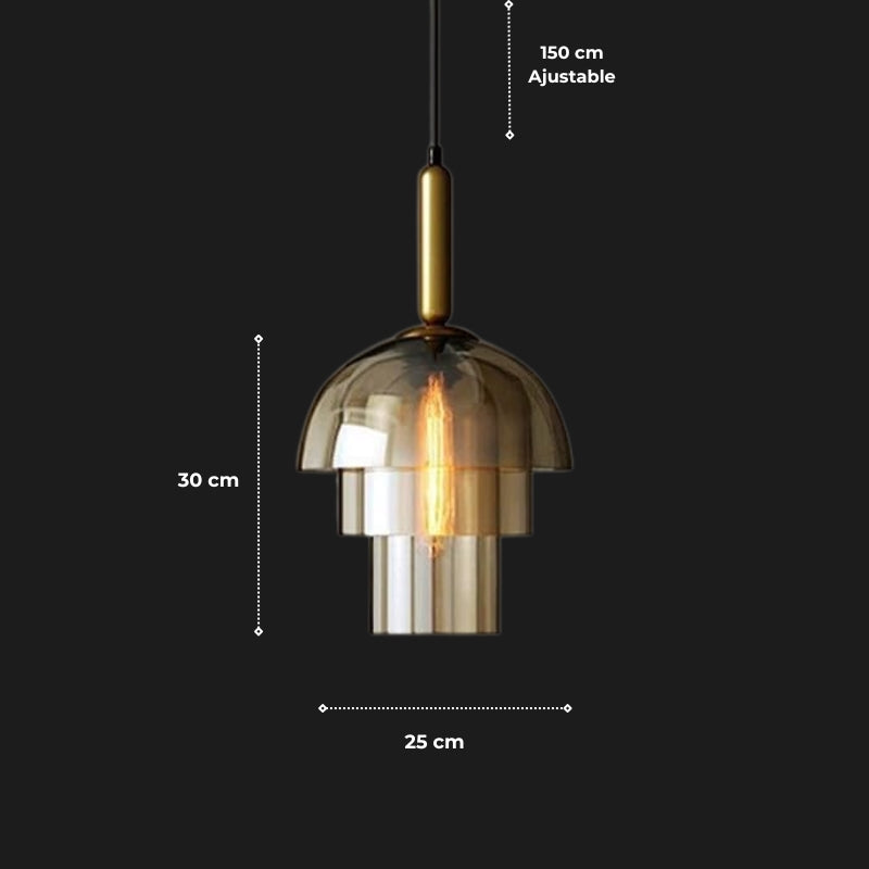 suspension verre fume vintage 14