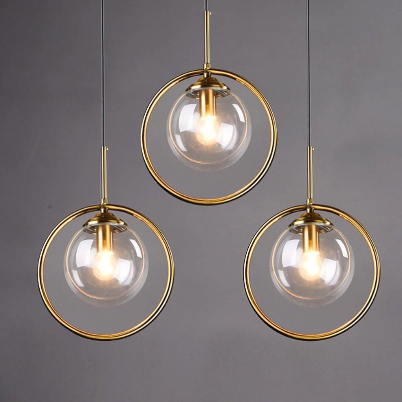 suspension vintage verre et laiton  1