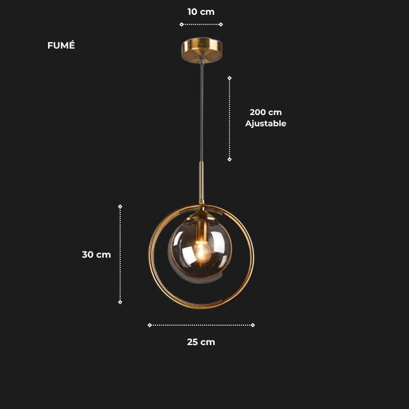 suspension vintage verre et laiton  6